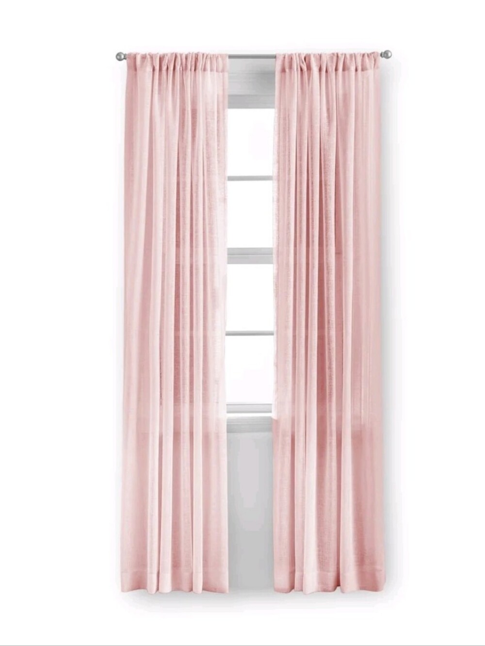 Mainstays Blush Pink Gaus Curtain Panels 2 50x63 Inch